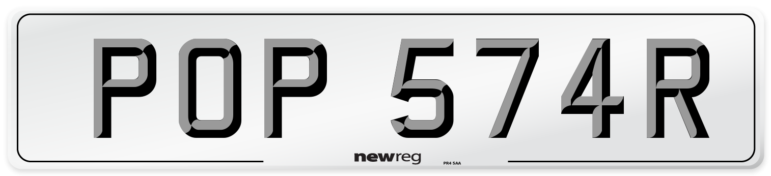 POP 574R Number Plate from New Reg